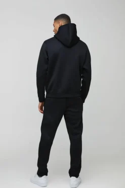 Clearance boohooMAN Bonded Scuba Hooded Tracksuit black