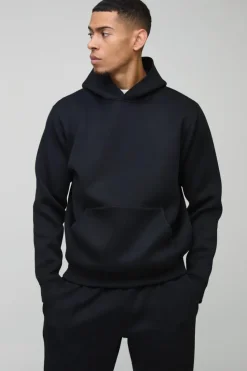 Clearance boohooMAN Bonded Scuba Hooded Tracksuit black