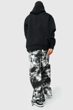 Shop boohooMAN Bonded Scuba Oversized Hoodie black