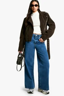 Clearance boohoo Basics 30 Inch Leg Baggy Boyfriend Jeans mid blue