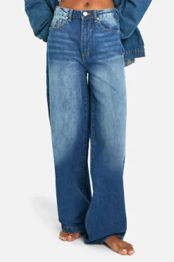 Best boohoo Basics 32 Inch Leg High Waisted Super Wide Leg Jeans mid blue
