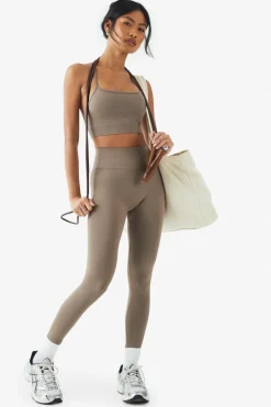 Fashion boohoo Basics Seamless Rib Legging mocha