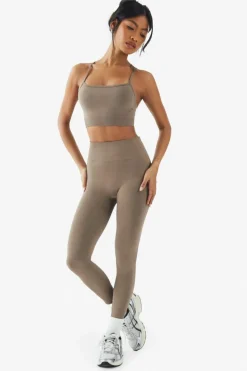 Fashion boohoo Basics Seamless Rib Legging mocha
