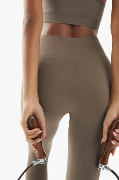 Fashion boohoo Basics Seamless Rib Legging mocha