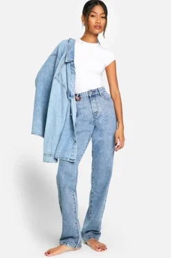 Best Sale boohoo Basics Straight Leg Jeans in light blue