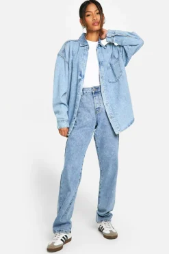 Best Sale boohoo Basics Straight Leg Jeans in light blue