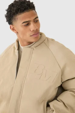 Best Sale boohooMAN Boxy Bm Extreme Heavyweight Pu Padded Puffer In taupe