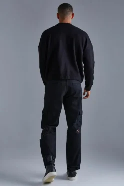 Flash Sale boohooMAN Boxy Brushed Extended Neck Knitted Jumper black