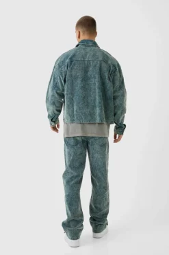 Sale boohooMAN Boxy Cord Jacket navy