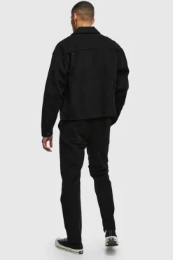 Hot boohooMAN Boxy Cord Jacket black