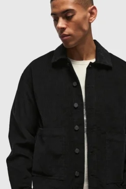 Hot boohooMAN Boxy Cord Jacket black
