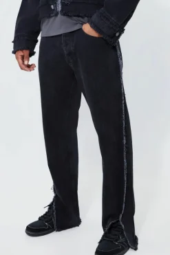 Hot boohoo Boxy Fit Frayed Seam Denim Jacket and jeans washed black
