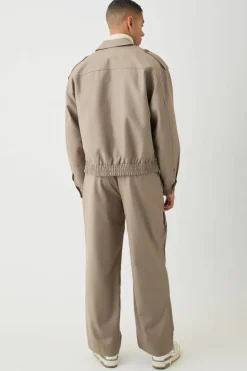 Cheap boohoo Boxy Formal Bomber Smart Set taupe