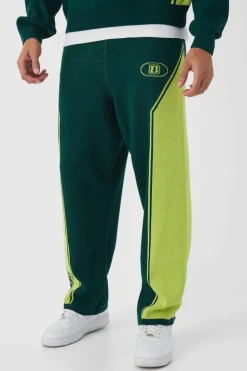 Clearance boohoo Boxy Moto Knitted Sweatshirt Tracksuit green