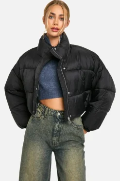 Online boohoo Boxy Puffer Jacket black