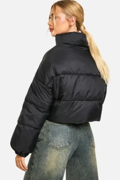 Online boohoo Boxy Puffer Jacket black
