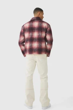 Best Sale boohooMAN Brushed Check Overshirt red