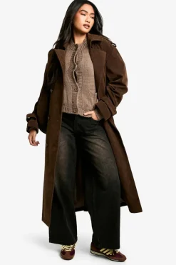 Hot boohoo Button Through Soft Knit Cardigan taupe