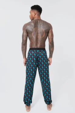 Best Sale boohooMAN Cactus Print Lounge Joggers black