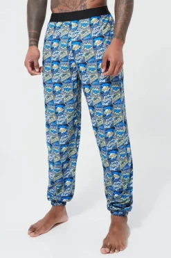 Clearance boohooMAN Cartoon Print Lounge Joggers blue