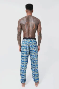 Clearance boohooMAN Cartoon Print Lounge Joggers blue