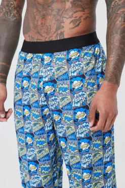 Clearance boohooMAN Cartoon Print Lounge Joggers blue