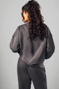 Best boohoo Dsgn Studio Applique Oversized Sweatshirt charcoal
