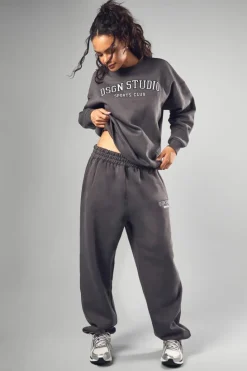Best boohoo Dsgn Studio Applique Oversized Sweatshirt charcoal