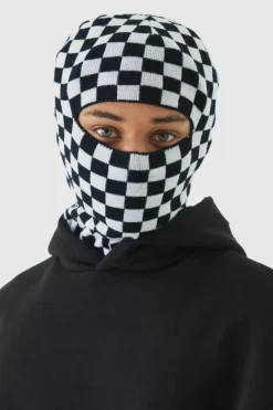 Clearance boohooMAN Checkered Face Covering black