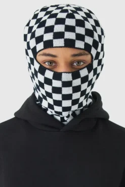 Clearance boohooMAN Checkered Face Covering black