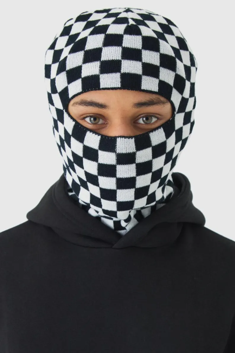 Clearance boohooMAN Checkered Face Covering black