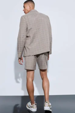 Best boohooMAN Check Oversized Boxy Blazer brown