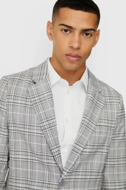 Best boohooMAN Check Weave Slim Fit Suit Jacket natural