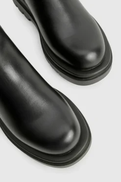 Best Sale boohoo Chunky Cleated Calf High Chelsea Boots black