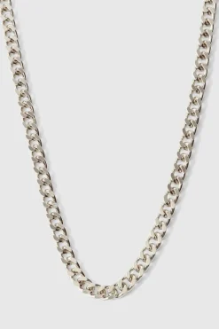 Store boohooMAN Chunky Cuban Chain Necklace silver