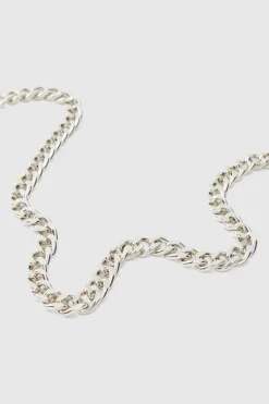 Store boohooMAN Chunky Cuban Chain Necklace silver