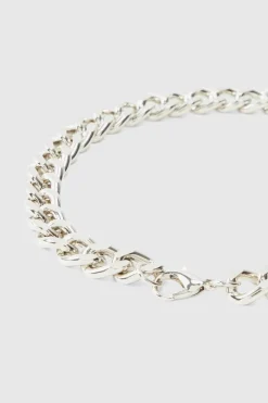 Store boohooMAN Chunky Cuban Chain Necklace silver
