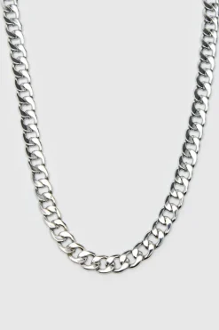 Cheap boohooMAN Chunky Cuban Chain Necklace silver