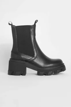 Sale boohoo Chunky Heeled Chelsea Boots black