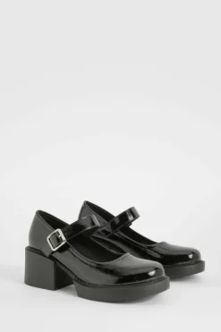 Cheap boohoo Chunky Heeled Mary Janes black