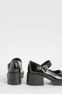 Cheap boohoo Chunky Heeled Mary Janes black