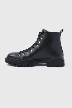 Sale boohooMAN Chunky Hiker Style Boots black