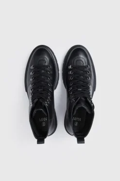 Sale boohooMAN Chunky Hiker Style Boots black