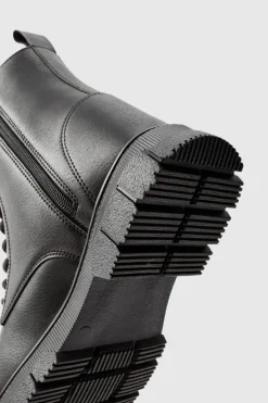 Flash Sale boohooMAN Chunky Lace Up Worker Boot black