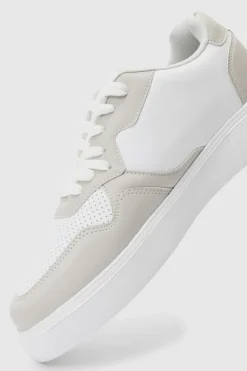 New boohooMAN Chunky Mesh Panel Trainers In light grey