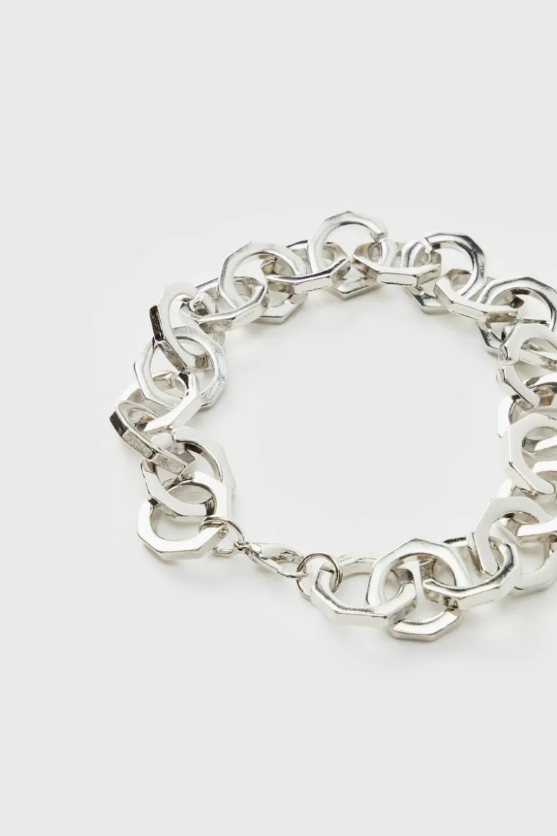 Flash Sale boohooMAN Chunky Metal Bracelet In silver