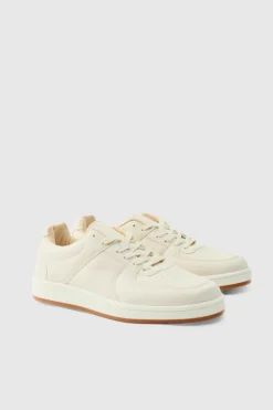 Sale boohooMAN Chunky Rope Lace Trainers In White cream