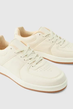 Sale boohooMAN Chunky Rope Lace Trainers In White cream
