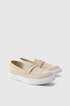 Cheap boohooMAN Chunky Sole Boat Shoe stone
