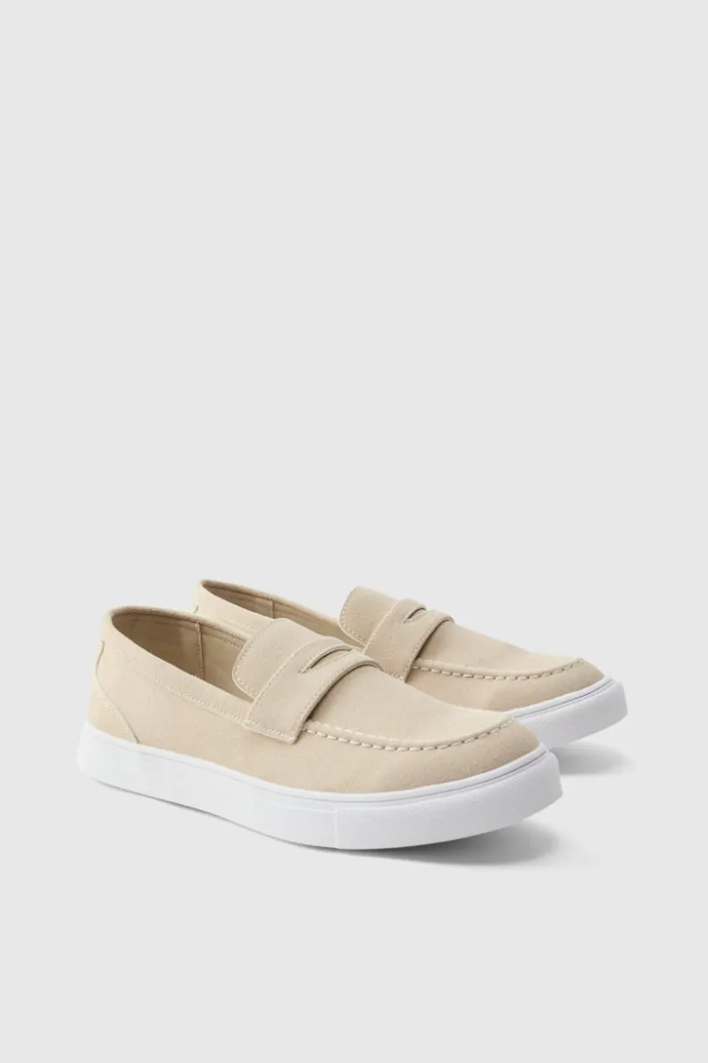 Cheap boohooMAN Chunky Sole Boat Shoe stone